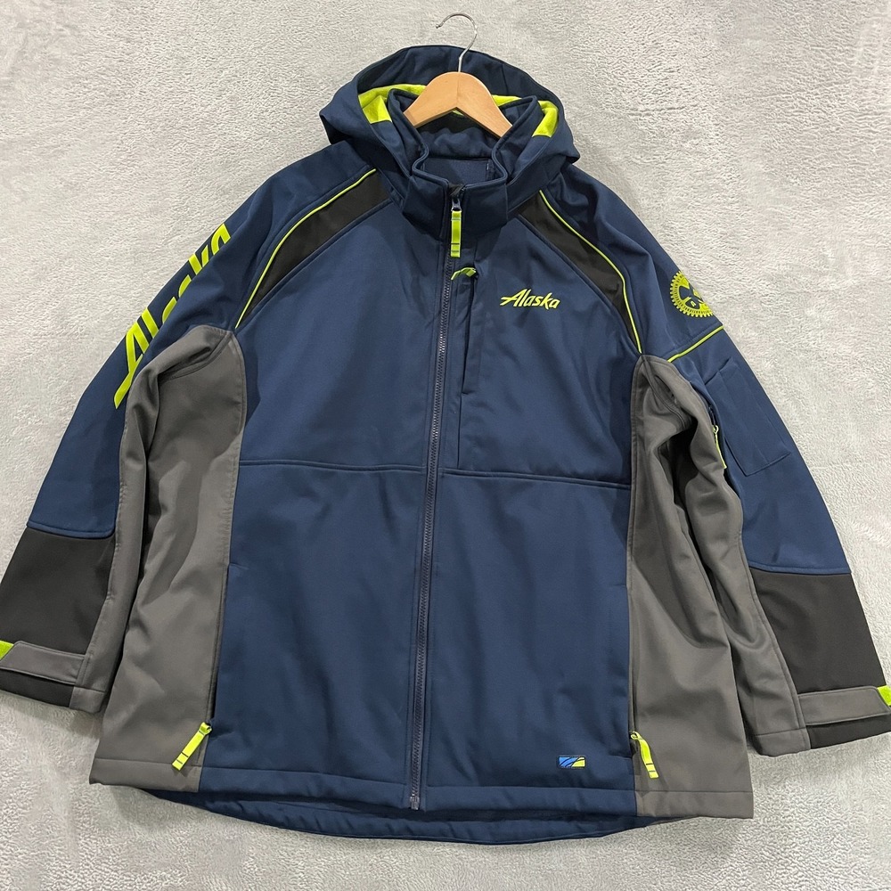 Alaska Luly Yang Jacket Adult 3XL Airlines Oeko-Tex Horizon Full Zip Blue Hood
